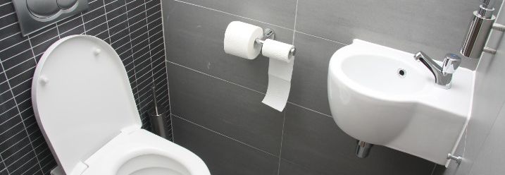 Toilette in O-Form von oben